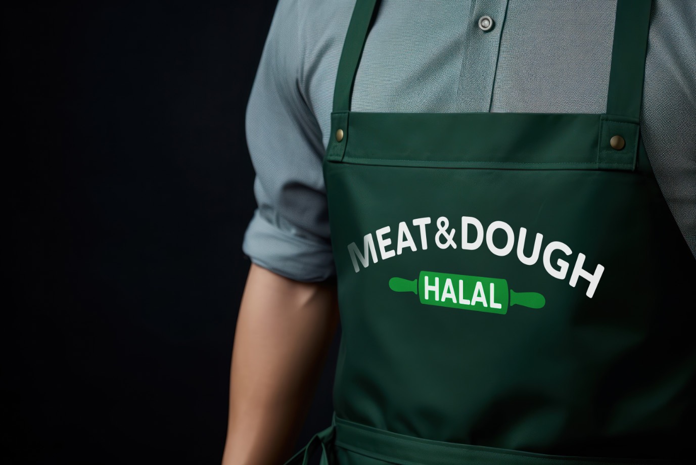 Meat & Dough Halal branded apron